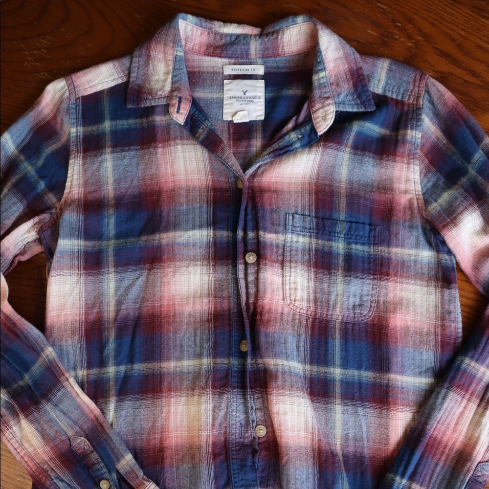 American Eagle Boyfriend Fit Flannel Shirt